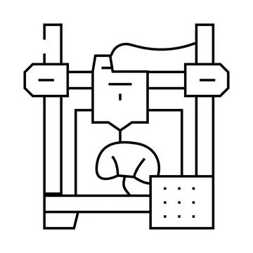 3d printed human organ future technology line icon vector illustration Stock Illustration