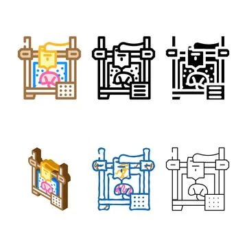 3d printed human organ set future technology color icon vector Stockillustratie