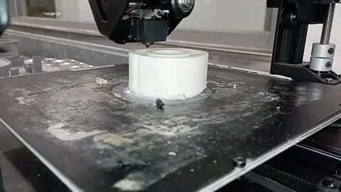 3D printed items made from plastic for industryial needs Stock-Footage 330531041