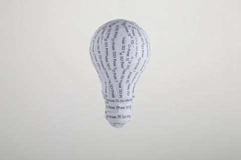 3d printed lightbulb concept: from idea to rapid prototyping. Stock Photos