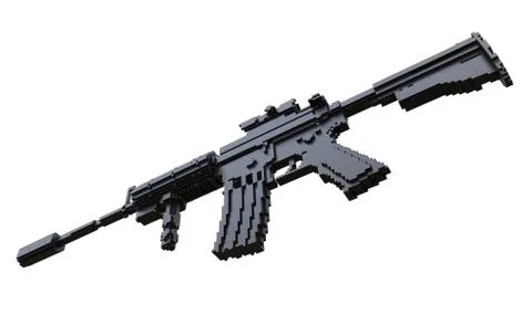 3d printed machine gun isolated Stock Illustration