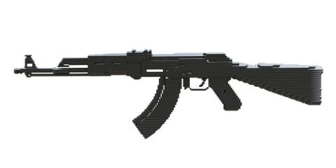 3d printed machine gun isolated Stock Illustration