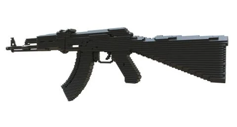 3d printed machine gun isolated Stock Illustration