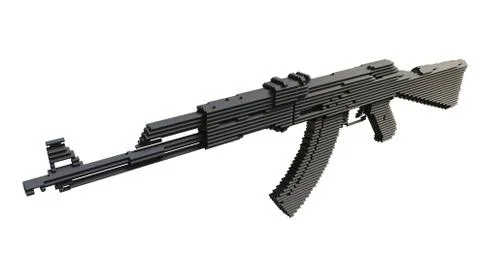 3d printed machine gun isolated Stock Illustration