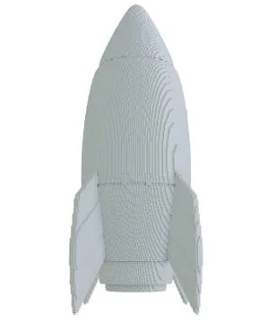 3d printed rocket isolated on white background 스톡 일러스트