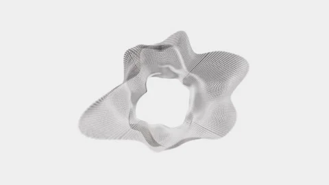3D Printed Sculpture Made of Wireframe Silver in Irregular Organic Shape Stock Footage 319686239