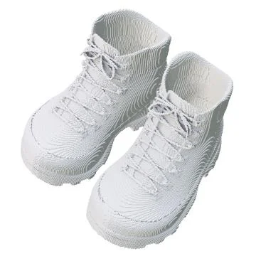 3d printed shoes isolated on white background 스톡 일러스트