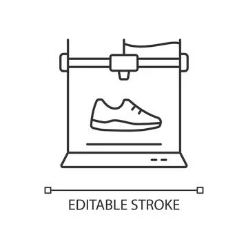 3d printed shoes linear icon Stock Illustration