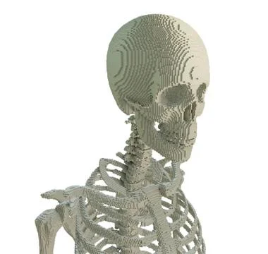 3d printed skeleton isolated Illustrazione stock