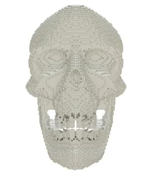 3d printed skull isolated Illustrazione stock
