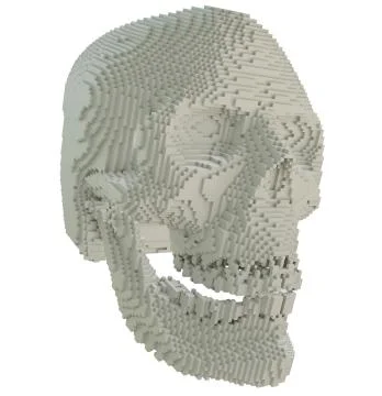 3d printed skull isolated Illustrazione stock