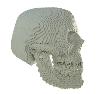 3d printed skull isolated Stock Illustration
