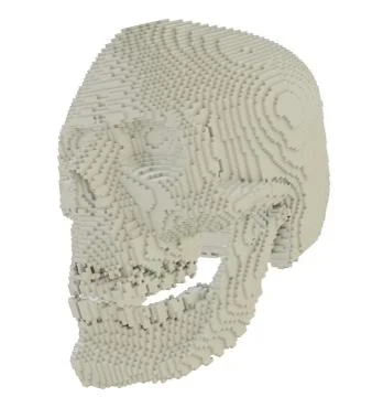 3d printed skull isolated Illustrazione stock