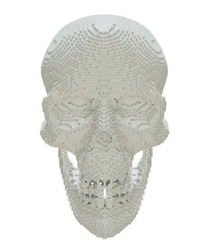 3d printed skull isolated Stock Illustration