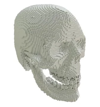 3d printed skull isolated Stock Illustration