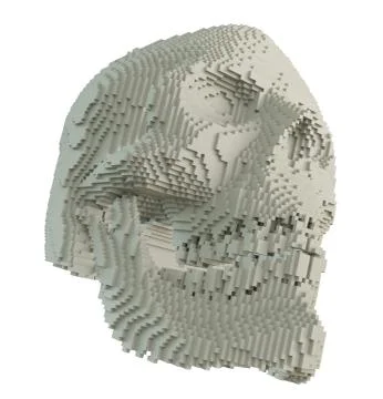 3d printed skull isolated 스톡 일러스트