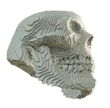 3d printed skull isolated Stock Illustration