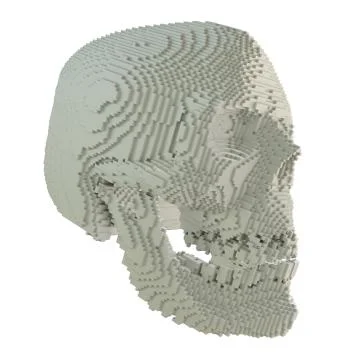 3d printed skull isolated Stock Illustration