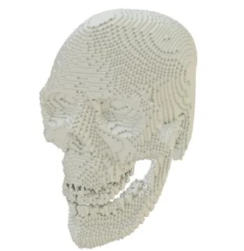 3d printed skull isolated 스톡 일러스트