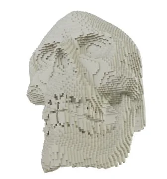 3d printed skull isolated Stock Illustration