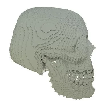 3d printed skull isolated イラスト素材