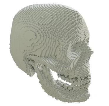 3d printed skull isolated Illustrazione stock