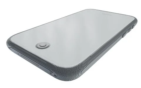 3d printed smartphone isolated on white background 스톡 일러스트