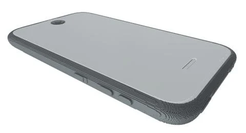 3d printed smartphone isolated on white background 스톡 일러스트