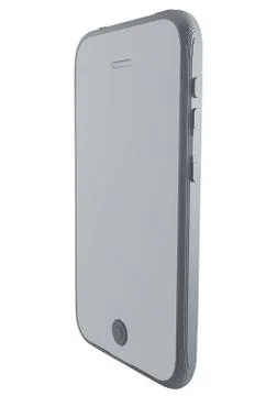 3d printed smartphone isolated on white background Illustrazione stock