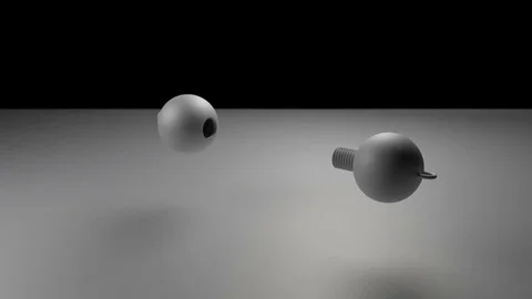3D Printed Spheres as Nut and Bolt Pendants Stock Footage 74850532