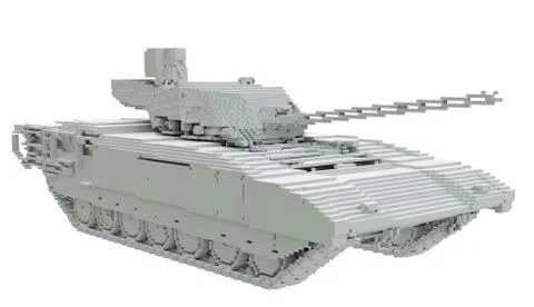 3d printed tank isolated on white background 스톡 일러스트
