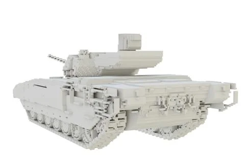 3d printed tank isolated on white background Stock Illustration