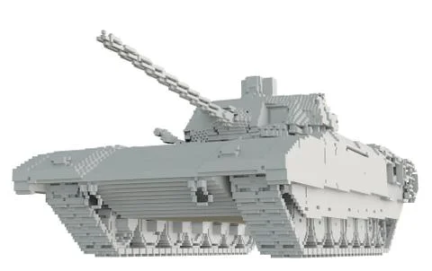 3d printed tank isolated on white background Stock Illustration