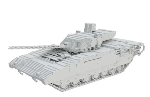 3d printed tank isolated on white background 스톡 일러스트