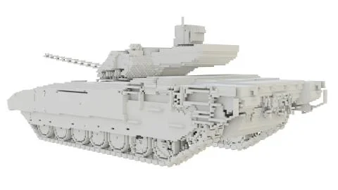 3d printed tank isolated on white background 스톡 일러스트