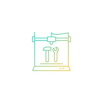 3d printed tools gradient linear vector icon Stock Illustration