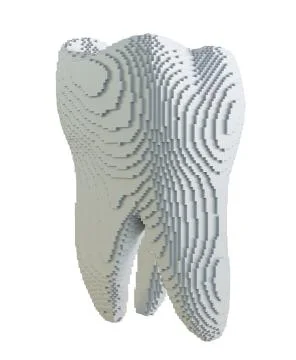 3d printed tooth isolated on white background Stock Illustration