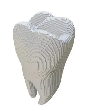 3d printed tooth isolated on white background 스톡 일러스트