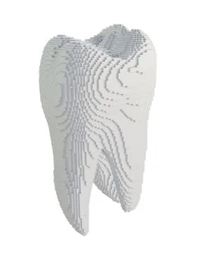 3d printed tooth isolated on white background Stock Illustration