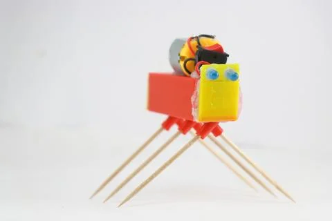 3D printed working robot model on a white background Stock Photos
