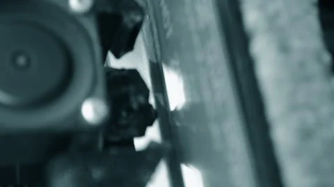 3D printer 3D printer printing object close-up printing model blue Vertical Video stock 331182117