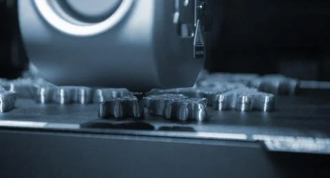 3D printer 3D printer printing object close-up printing model black color Stock Photos
