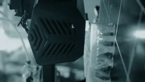3D printer 3D printing 3d printer printing process. 3D printer creating Vertical Stock Footage 243662394