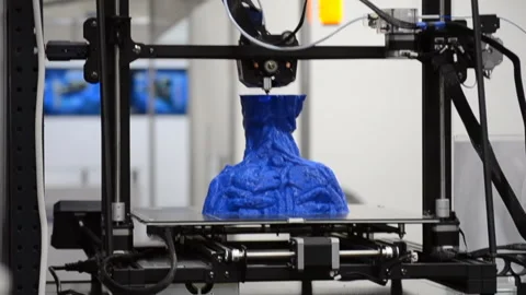 3D printer 3D printing 3d printer printing process. 3D printer creating object Stock Footage 244425281