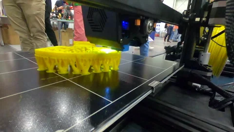3D printer 3D printing 3d printer printing process. 3D printer creating object Stock Footage 244570074
