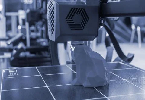 3D printer. 3D printing. 3d printer printing process. 3D printer creating object Stock Photos