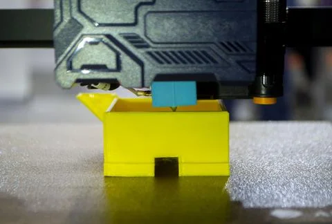 3D printer 3D printing 3d printer printing process close-up. 3D printer creating Stock Photos