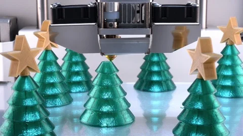 3d printer, 3d printing christmas tree Vidéo 98824284