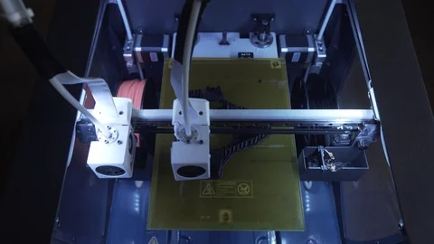 3D printer ABS plastic print, design manufacturing, cnc, machine, model Stock Footage 88998276