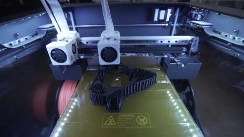 3D printer ABS plastic print, design manufacturing, cnc, machine, model Stock Footage 89003587